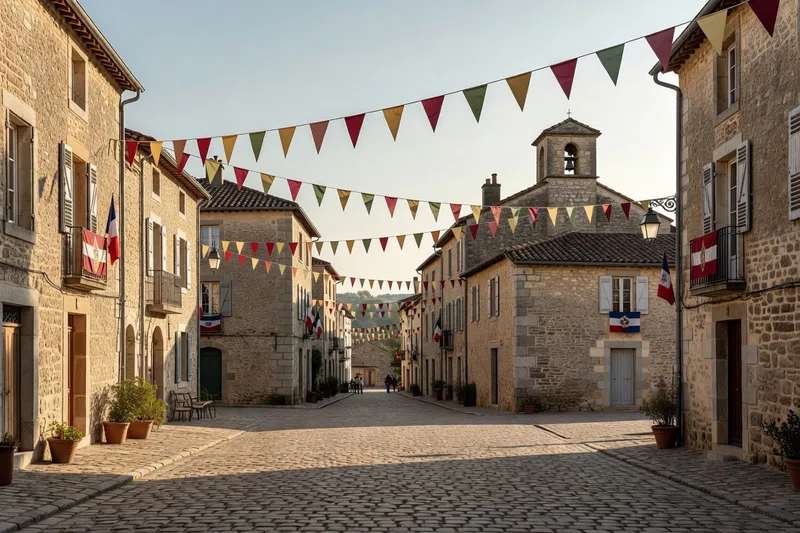 Fête de village au printemps dans un hameau du Forez, rassemblement communautaire traditionnel