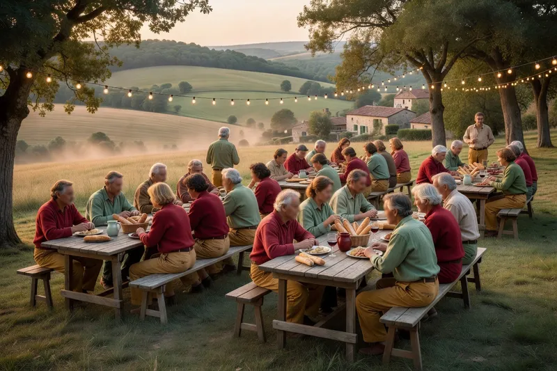 Vendanges traditionnelles dans les vignes en coteaux de Pralong au Forez