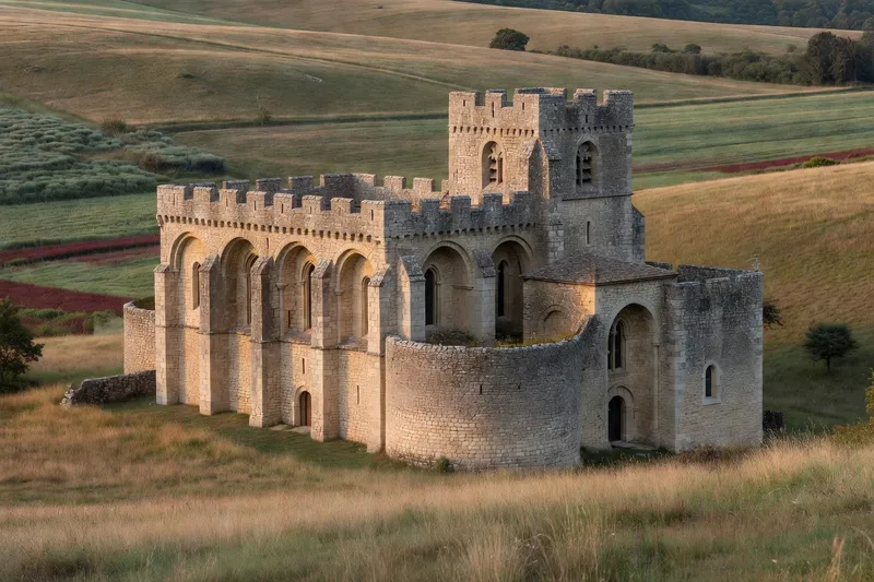 Vestiges romans d'un ancien prieuré clunisien dans la campagne du Forez